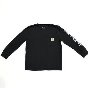 Carhartt Kids Black Long Sleeve Logo Pocket T-shirt